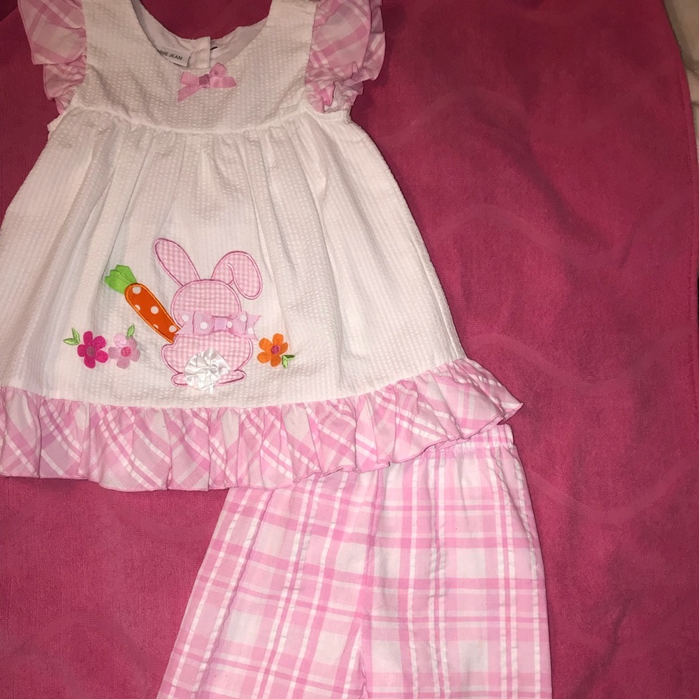 Pink and white Easter outfit